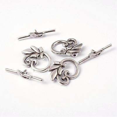Leaf Tibetan Style Alloy Toggle Clasps X-LF0676Y-1