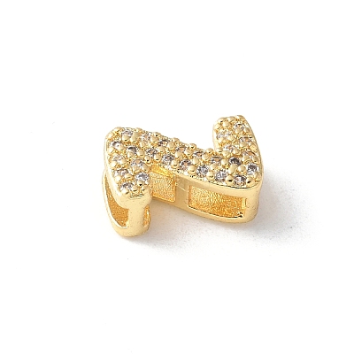 Brass Micro Pave Clear Cubic Zirconia Initial Multi-strand Links KK-S520-01G-23-1