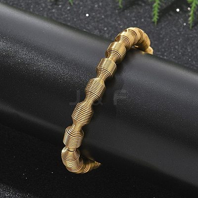 304 Stainless Steel Stretch Bangles for Women BJEW-P315-02F-G-1