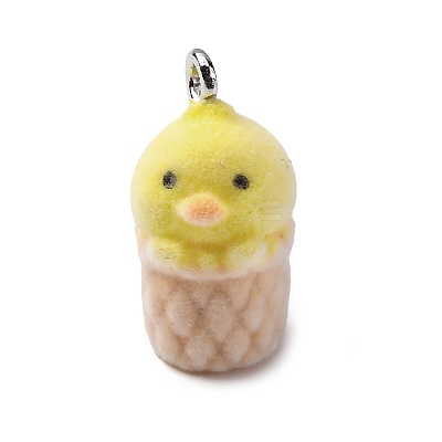 Flocky Resin Pendants FIND-S001-14J-1