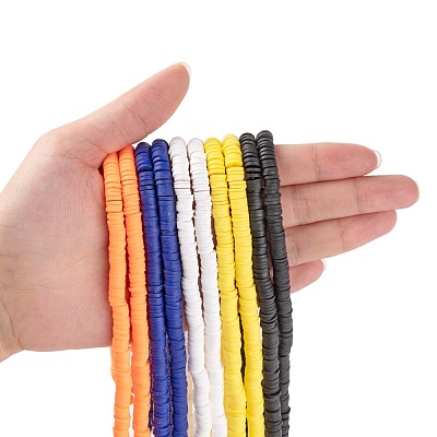 10 Strands 5 Colors Handmade Polymer Clay Beads Strands CLAY-LS0001-12-1