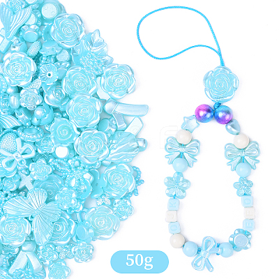 50G Acrylic Pearly Lustre Beads OACR-YW0002-63D-1
