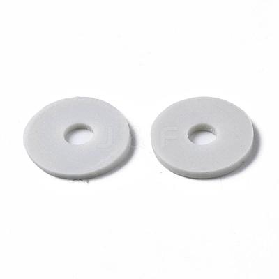 Flat Round Handmade Polymer Clay Beads CLAY-R067-12mm-39-1