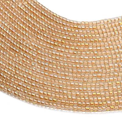 Electroplate Glass Beads Strands GL-CBAA615-01G-1