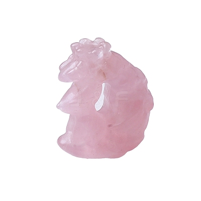 Natural Rose Quartz Carved Nine-tailed Fox Figurines Statues for Home Office Desktop Decoration PW-WGDB0BE-01-1
