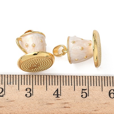Brass Enamel 3D Cup Charms KK-I371-36G-01-1