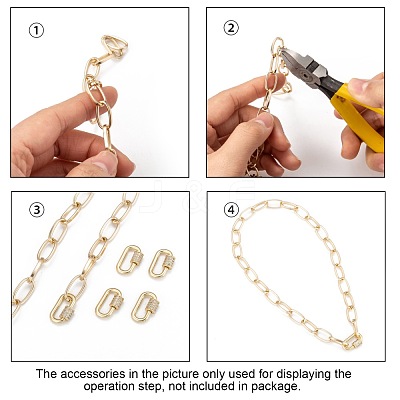 Brass Micro Pave Cubic Zirconia Screw Carabiner Lock Charms ZIRC-G160-22G-1