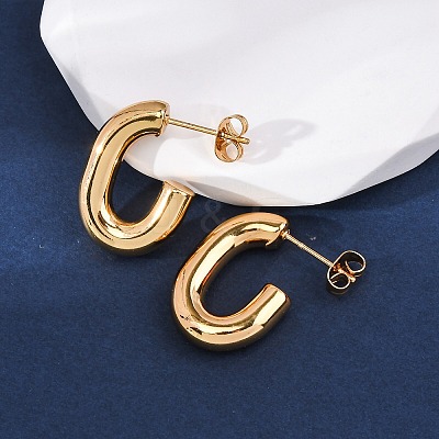 201 Stainless Steel Half Hoop Earrings EJEW-C501-16G-A-1