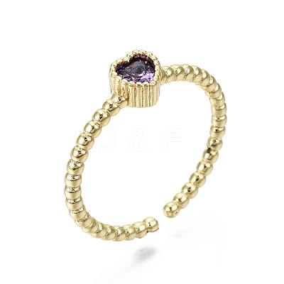 Brass Micro Pave Cubic Zirconia Cuff Rings RJEW-T016-12G-NF-1
