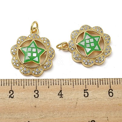 Brass Micro Pave Cubic Zirconia Pendants KK-H457-02G-02-1