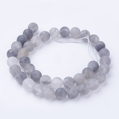 Natural Cloudy Quartz Bead Strands G-G735-81-10mm-1