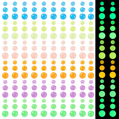 702Pcs 18 Styles Luminous Acrylic Beads MACR-TA0002-09-1