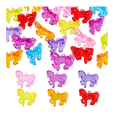 55Pcs Transparent Acrylic Pendants OACR-PH0004-58-1
