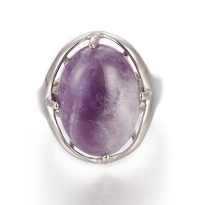Adjustable Natural & Synthetic Mixed Stone Rings RJEW-O033-G-1-1