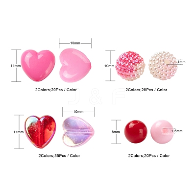 206Pcs 8 Style Acrylic Beads Sets OACR-LS0001-02-1