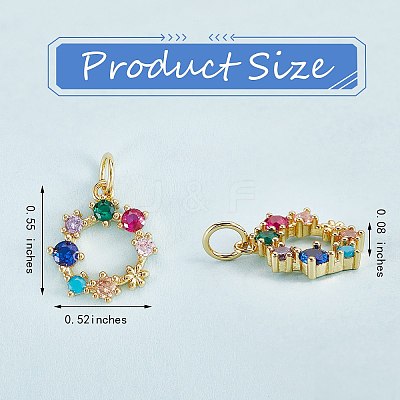 10Pcs Eco-Friendly Brass with Glass Pendants KK-SZ0005-78-1