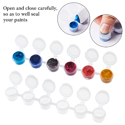 Plastic Paint Pots Strips CON-PH0001-83-1