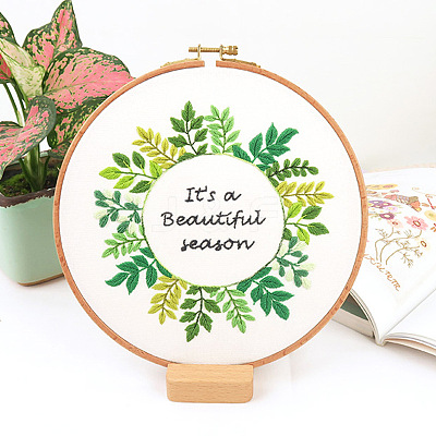 Flower Pattern DIY Embroidery Kit DIY-P077-117-1