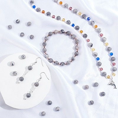 Natural Map Stone/Picasso Stone/Picasso Jasper Beads Strands G-AR0002-17-1