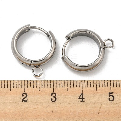 Tarnish Resistant 201 Stainless Steel Huggie Hoop Earring Findings STAS-P283-01W-P-1