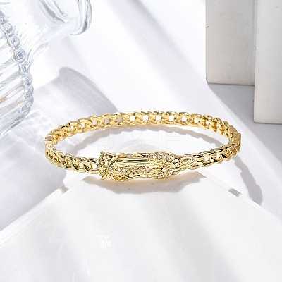 Rack Plating Brass Micro Pave Cubic Zirconia Hinged Bangles BJEW-H624-04G-1
