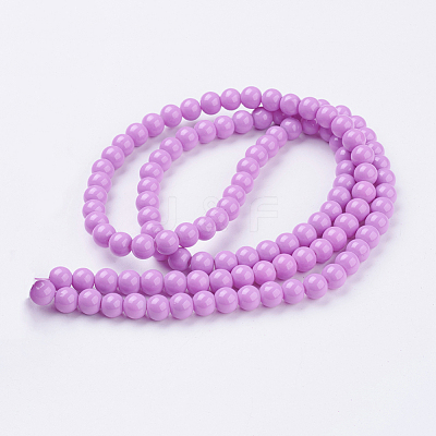 Painted Glass Bead Strands X-DGLA-S071-8mm-35-1