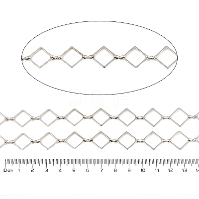 Rack Plating Rhombus Brass Link Chains CHC-M026-01P-02-1