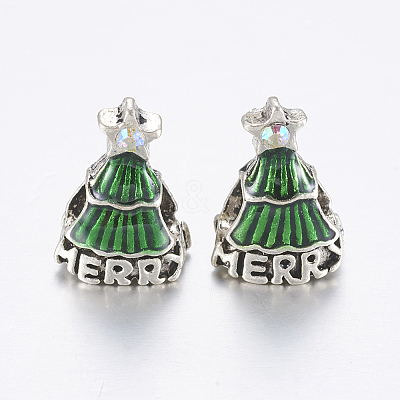 Tibetan Style Alloy European Beads ENAM-G120-01AS-1