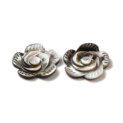 Rose Black Lip Shell Cabochons SSHEL-E553-09-1