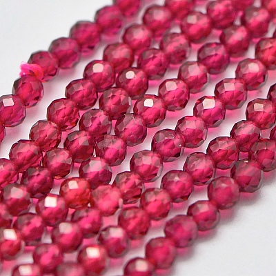 Glass Imitation Red Corundum Beads Strands X-G-K207-01B-01-1