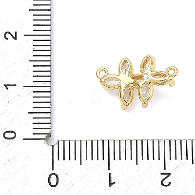 Brass Pave Clear Cubic Zirconia Pendants KK-C254-10G-1