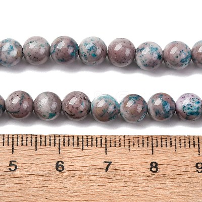 Natural Dyed Marble Beads Strands G-P593-6mm-07-1