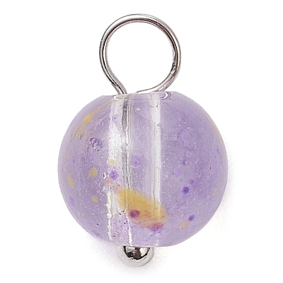 Baking Paint Glass Beads Charms PALLOY-JF03132-02-1