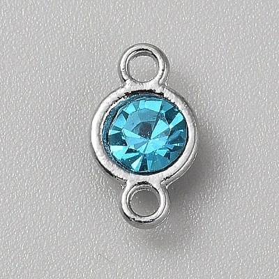 Faceted Glass Flat Round Connector Charms FIND-WH20042-56I-1