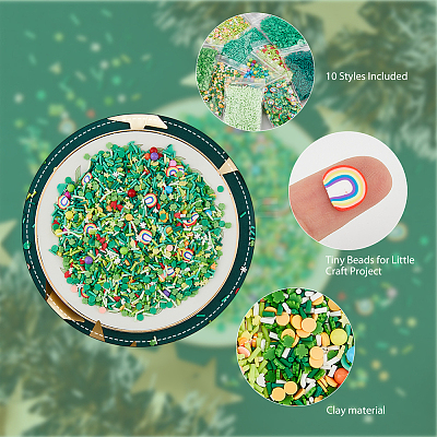 200G 10 Style Saint Patrick's Day Handmade Polymer Clay Cabochons Sets CLAY-FH0001-26-1