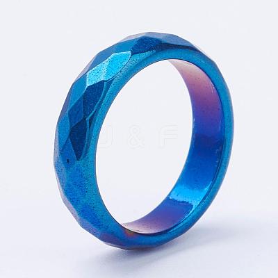 Electroplate Non-Magnetic Synthetic Hematite Rings RJEW-F068-20mm-1