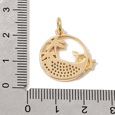 Brass Micro Pave Clear Cubic Zirconia Pendants CU-CBA6344-05G-1