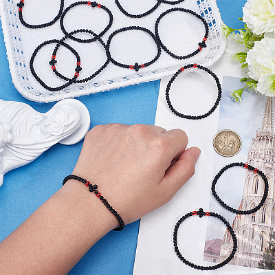 12Pcs Adjustable Polyester Braided Bead Bracelets for Men Women BJEW-HY0002-70A-1