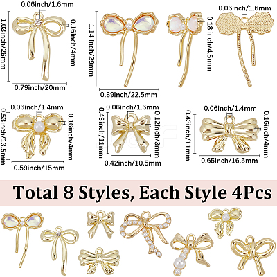 32Pcs 8 Styles Alloy Pendants FIND-SC0014-68-1