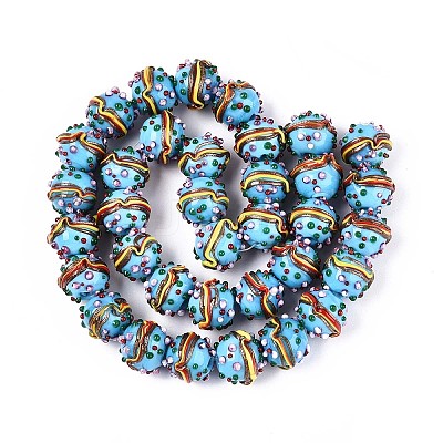 Handmade Lampwork Bumpy Beads LAMP-T022-05D-1