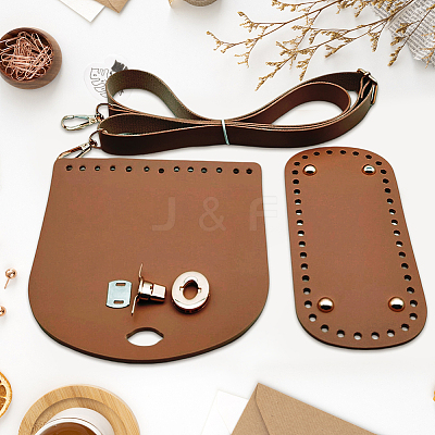 Handmade PU Leather Crochet Shoulder Bag Accessories Kits DIY-CL0002-52B-1
