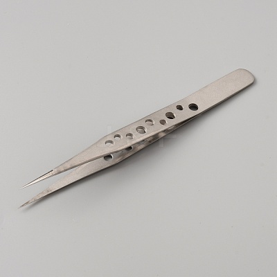 Stainless Steel Fine Ponited Tweezers TOOL-WH0125-46B-1