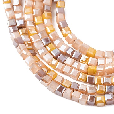 Electroplate Glass Beads Strands EGLA-F121-FR-B04-1