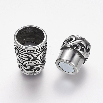304 Stainless Steel Magnetic Clasps with Glue-in Ends STAS-E136-33-1