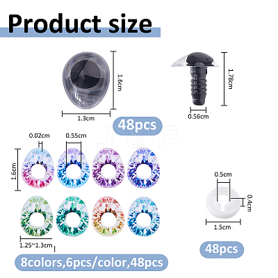 1 Bag Plastic Safety Craft Eye Sets DIY-FH0010-70C-1