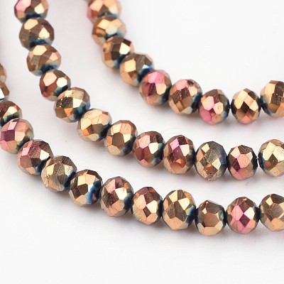 Electroplate Glass Beads Strands EGLA-P018-3mm-F02-1