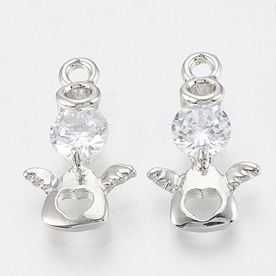 Alloy Cubic Zirconia Pendants ZIRC-Q017-035P-1