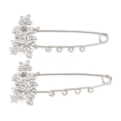 Flower 304 Stainless Steel Safety Pins Brooch Findings SA-CBA098D-14A-P04-1
