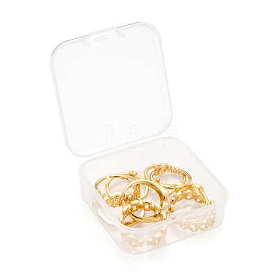 9Pcs 9 Style Brass Cuff Rings RJEW-LS0001-11G-1