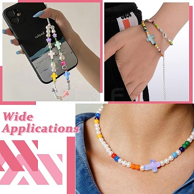 300Pcs 10 Colors Gradient Color Transparent Acrylic Beads OACR-CJ0002-44-1